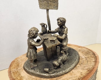 International Pewter 1 Cent Lemonade Stand Sculpture by F. Robert Drury