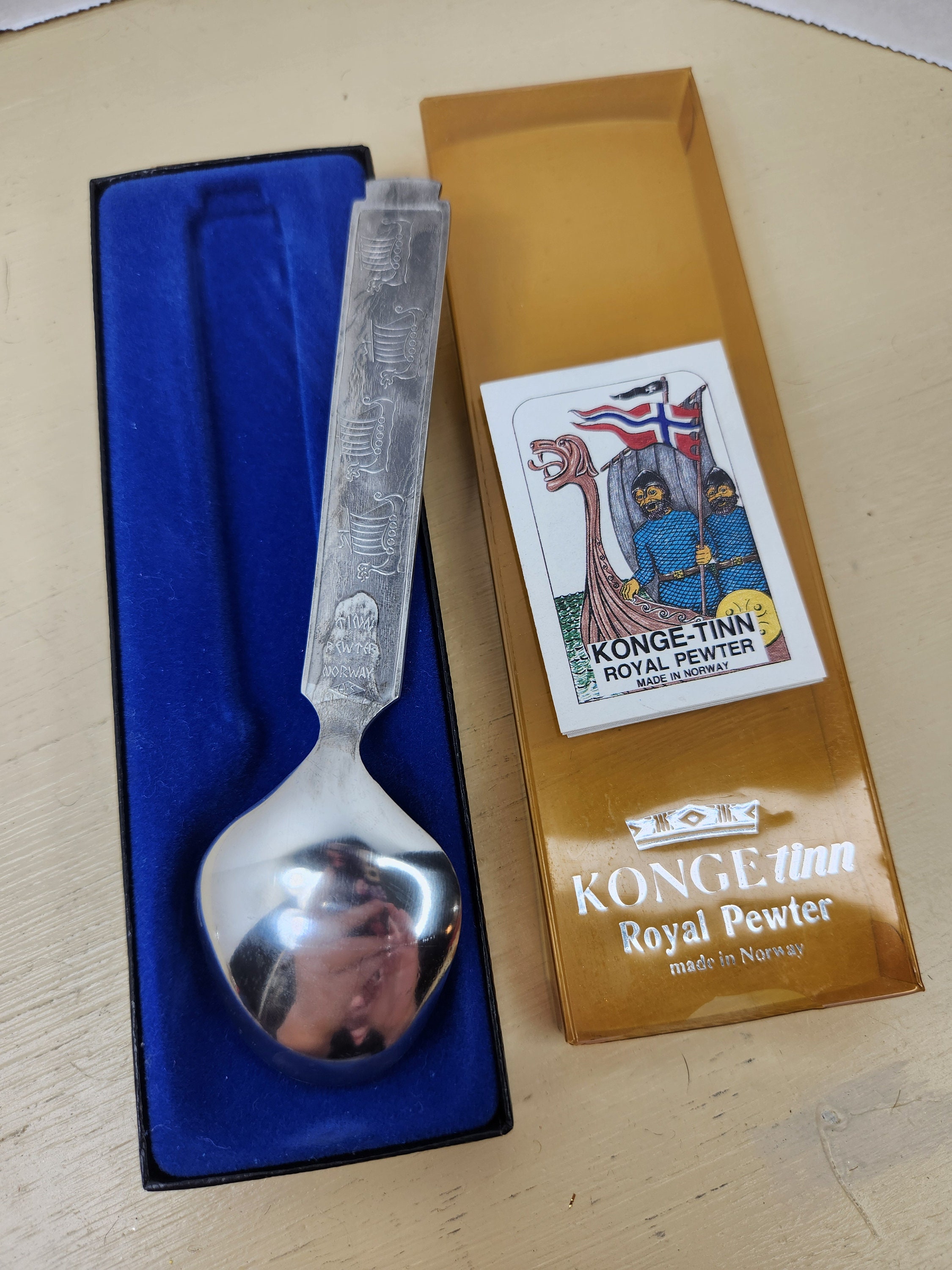 Konge Tinn Royal Pewter Viking Spoon - Norway - Etsy