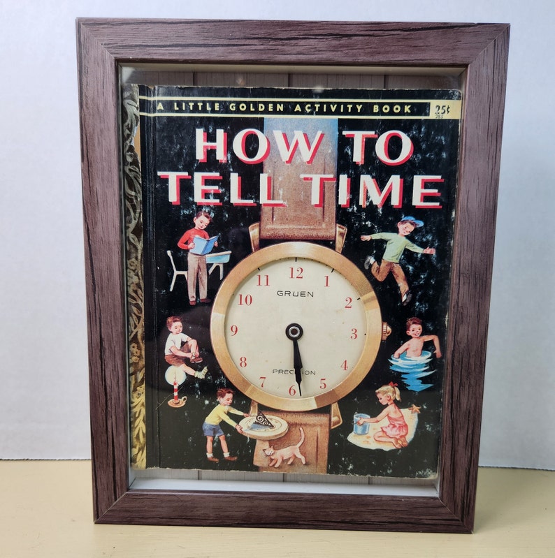 Vintage Repurposed - How to Tell Time - Little Golden Book - Framed - Etsy