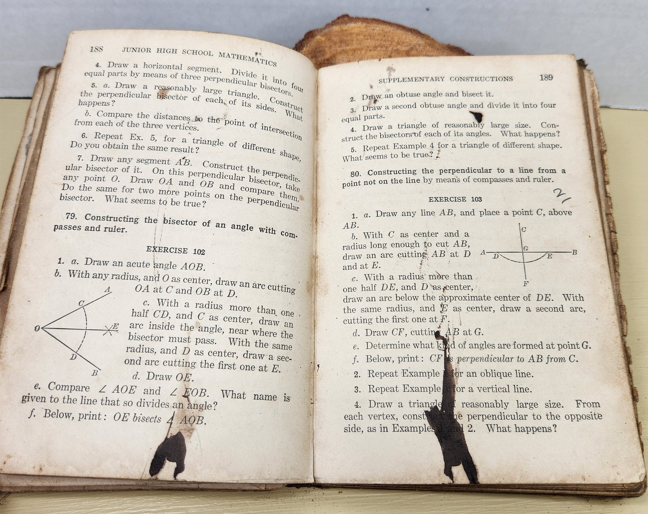 Antique Junior High School Mathematics Book One by Walter W - Etsy