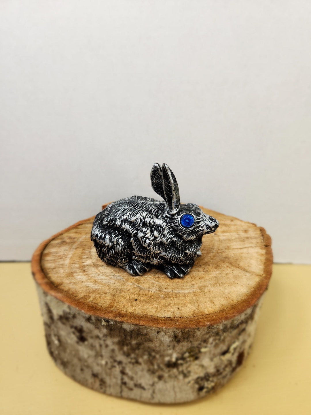 Vintage Italian Rabbit Figure Blue Rhinestone Eyes (made in Montecatini ...