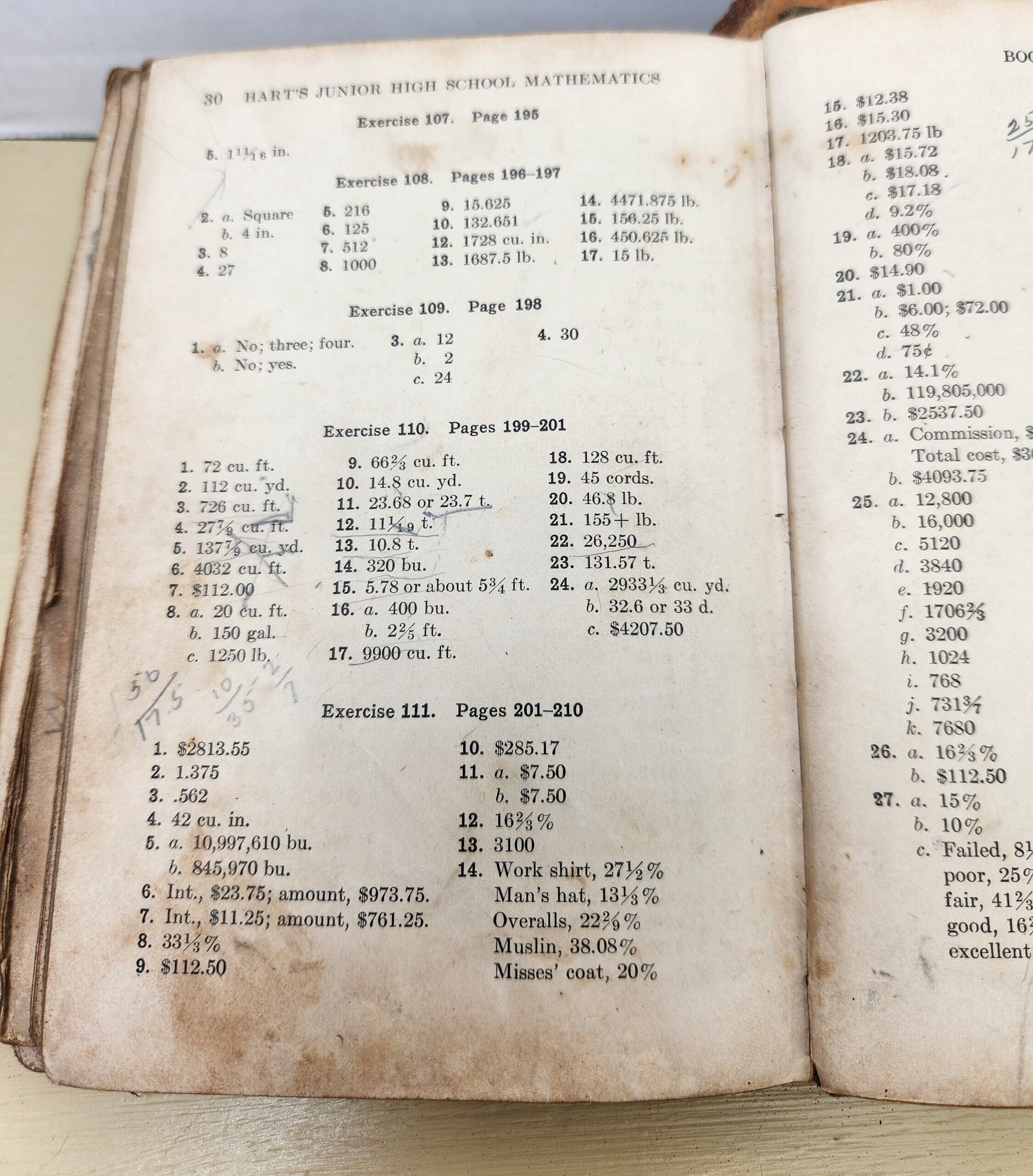 Antique Junior High School Mathematics Book One by Walter W - Etsy