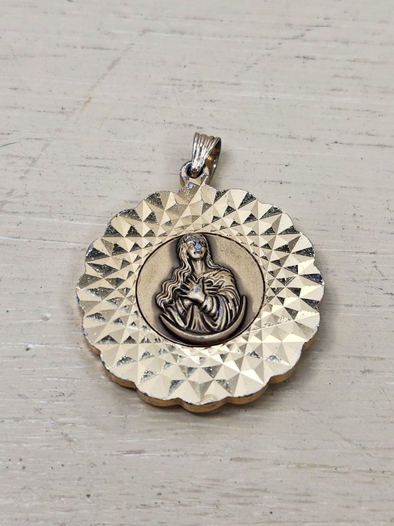 Vintage Cologne Cathedral -Virgin Mary Round Medal