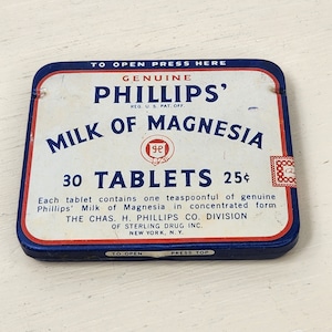 Vintage Phillips Milk of Magnesia Tin