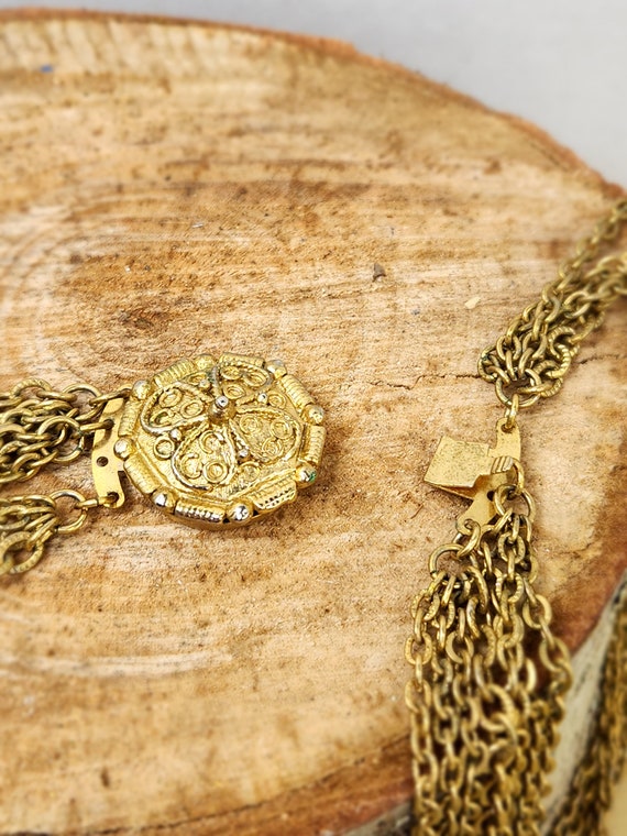Corocraft Gold Tone  Multi-Chain Necklace - image 8