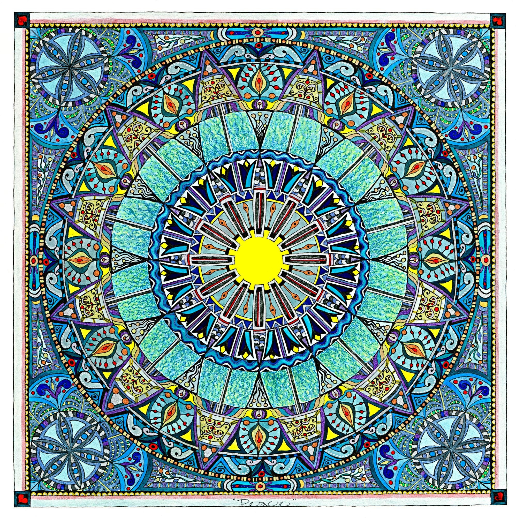 Peace Mandala print Inspirational art | Etsy