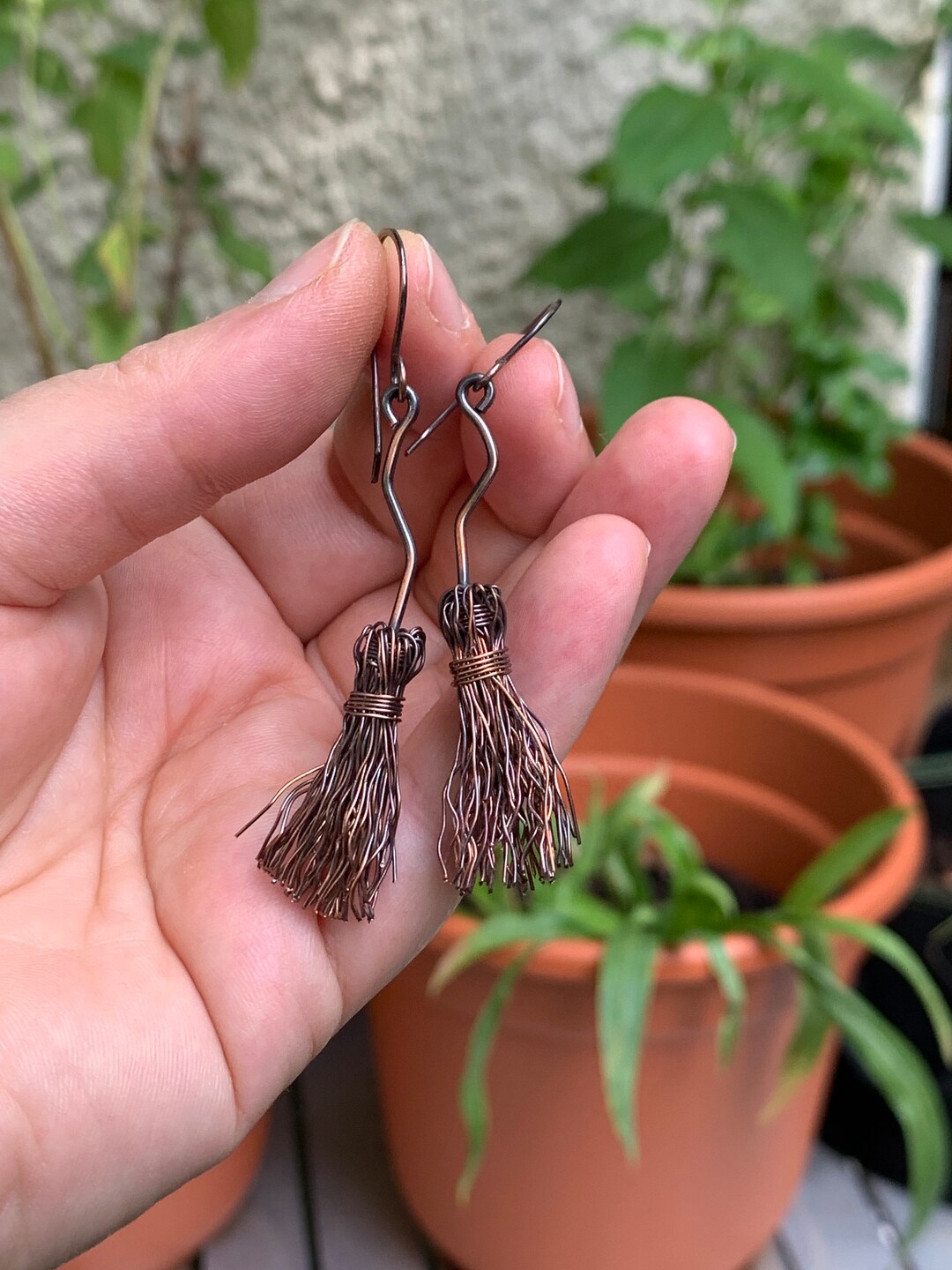 Witch's Broom Earrings Etsy