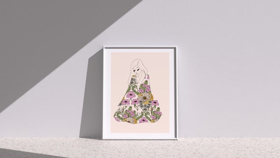 Art Nouveau 70s Poster Softlashes Drawing To A Line Etsy