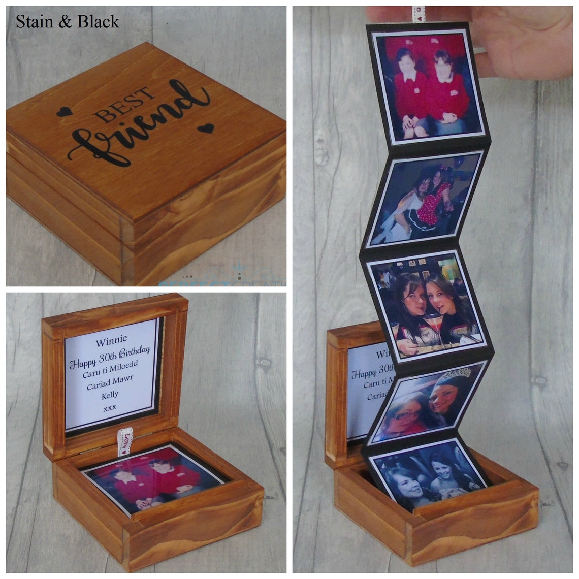 Best Friend Wood Photo Box Keepsake Birthday gift Best