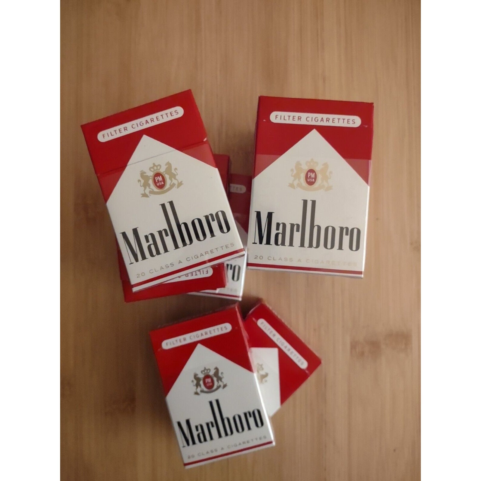 10 Collectible Empty Original Marlboro Empty Cigarette Crafting Boxes Red  and White 