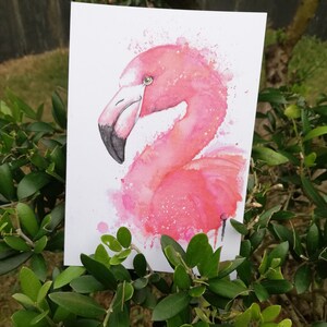 Carte Flamant rose, carte amitié, a encadrer, girly, été, good vibes, carte voeux anniversaire