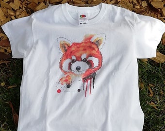 Tee shirt enfant, Panda roux ,édition limitée, cadeau enfant,  anniversaire enfant, amoureux panda roux, cadeau Noël