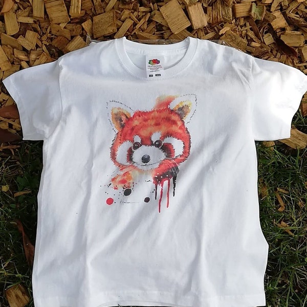 Tee shirt enfant, Panda roux ,édition limitée, cadeau enfant,  anniversaire enfant, amoureux panda roux, cadeau Noël