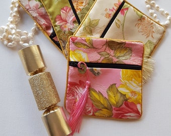 XMAS special, Gorgeous Oriental Brocade pouches, Stunning Floral design, Great Xmas gift, Australian seller