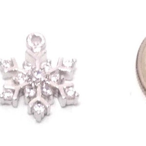 2 Pieces Crystal Snowflake Charms Silver Snowflake Charms Crystal Rhinestone Snowflake Christmas Charms Snowflake Pendant 14mm image 4