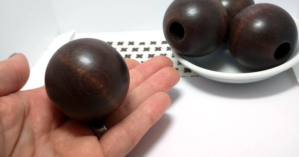 Extra Large Wood Bead - Brown Wooden Bead - Macrame Bead - Beads with…