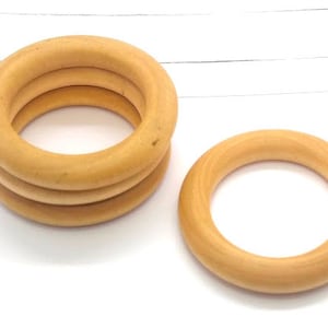 4 or 10  Wooden Rings - 50mm - Tan Wood Rings - Wood Rings for Macrame - Wood Napkin Rings - Natural Wood Rings - Rings for Plant Hanger