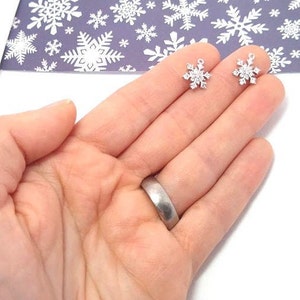 2 Pieces - Crystal Snowflake Charms- Silver Snowflake Charms - Crystal Rhinestone Snowflake - Christmas Charms - Snowflake Pendant - 14mm