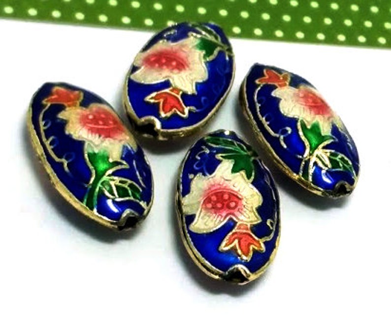 10mmX10mm CLOISONNE Spacer Beads 2pcs