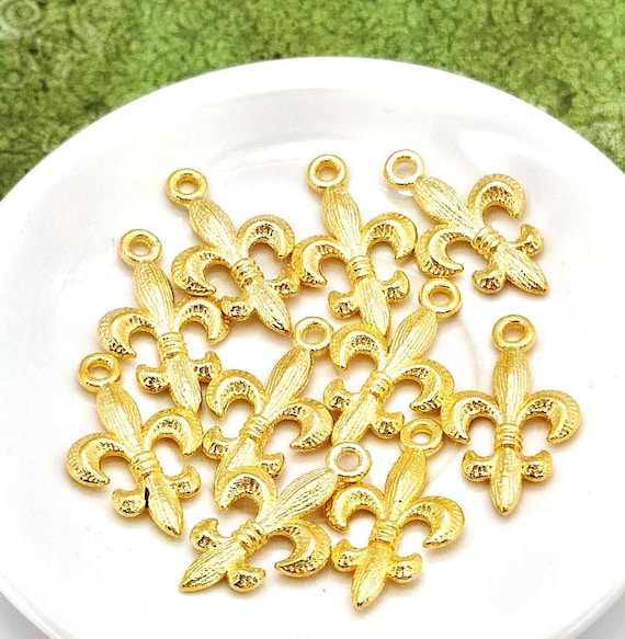 gold pendant fleur de lis charms bulk