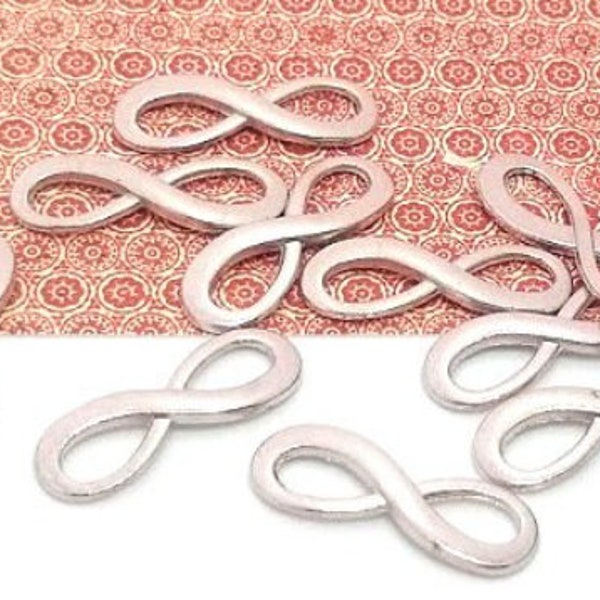 10, 50 or 100 Silver Infinity Links - Lead Free - Infinity Connector - Sideways - Eternity - Bulk Infinity Charm - Figure Eight - 23mm