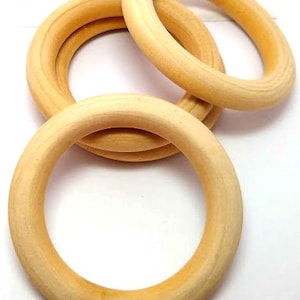Wood Macrame Rings, Plant Hanger Wooden Craft Supplies (64mm, 4 or 10 pieces)