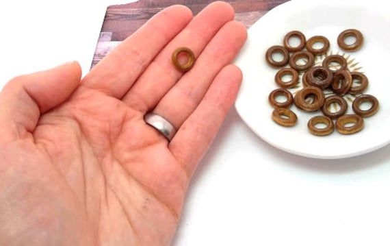 20 Wooden Rings Brown Small Wood Rings Large Hole Wood Donut Wood Rings for  Jewelry Wood Rings for Crafts 12mm 