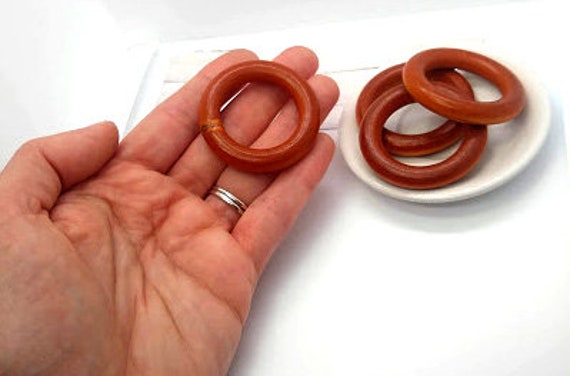 Brown Wood Rings, Macrame Supplies, Napkin Rings, Craft Supply (45mm , 4 or 10 pieces)