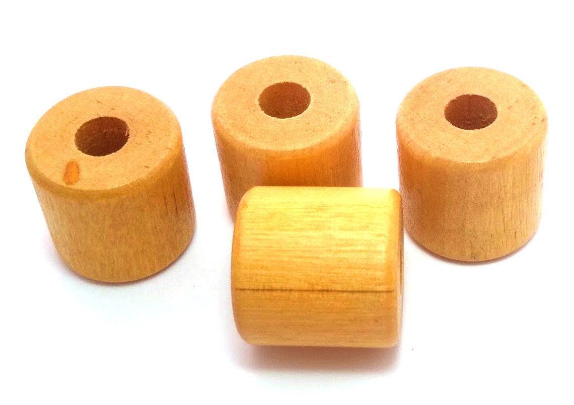 4 grandes cuentas de madera tan madera abalorios beige | Etsy