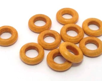 20 Wooden Rings Brown Small Wood Rings Large Hole Wood Donut Wood Rings for  Jewelry Wood Rings for Crafts 12mm 