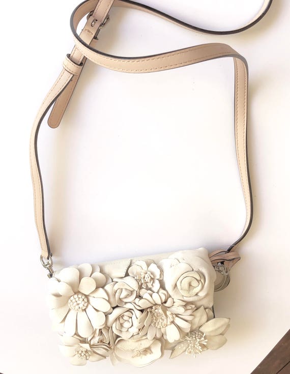 Brand New Individually Handcrafted Leather Flower Embellished Oroton Cross Body Bag Etsy