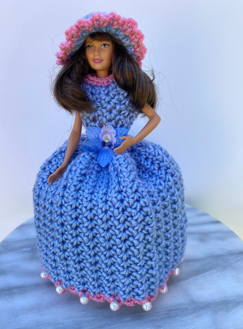 Doll Toilet Paper Covers, Bathroom Decor, Crochet Toilet Paper Holders, Bathroom Home Decor, Housewarming Gifts Blue