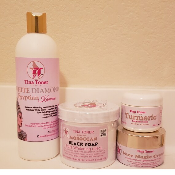 Egyptian milk set of four, with black soap.