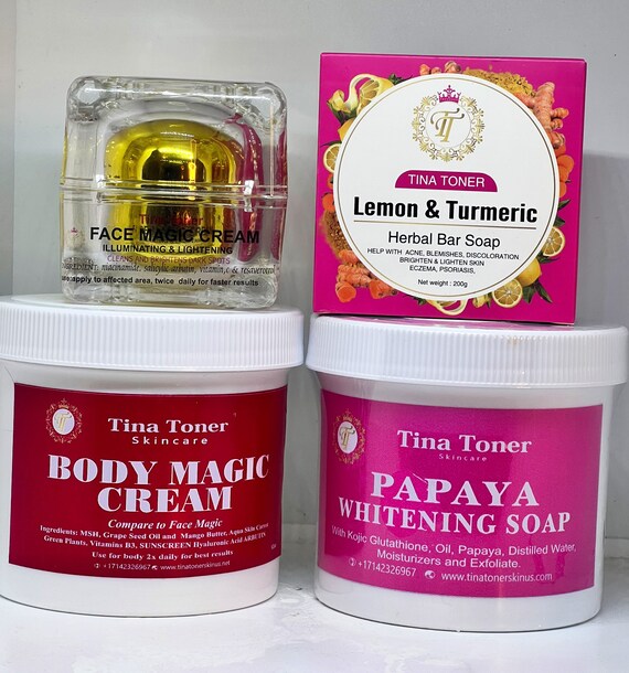 Body magic Extra Brightening set of 3 with free face soap