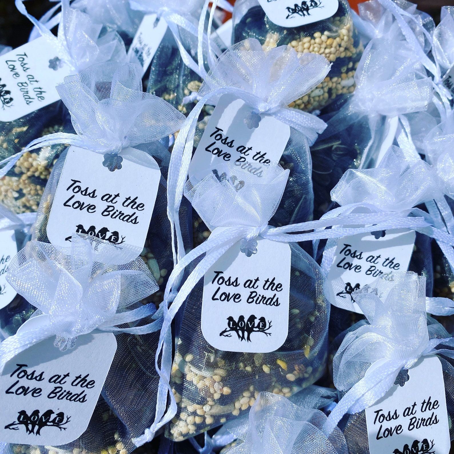 25 Organza Bird Seed Favor Bags Wedding Shower Baby Shower Etsy