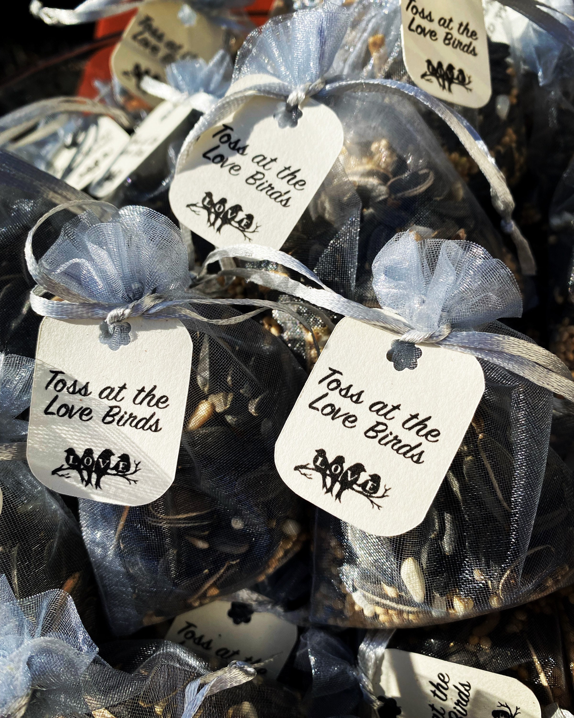 Silver Organza Birdseed Sachets