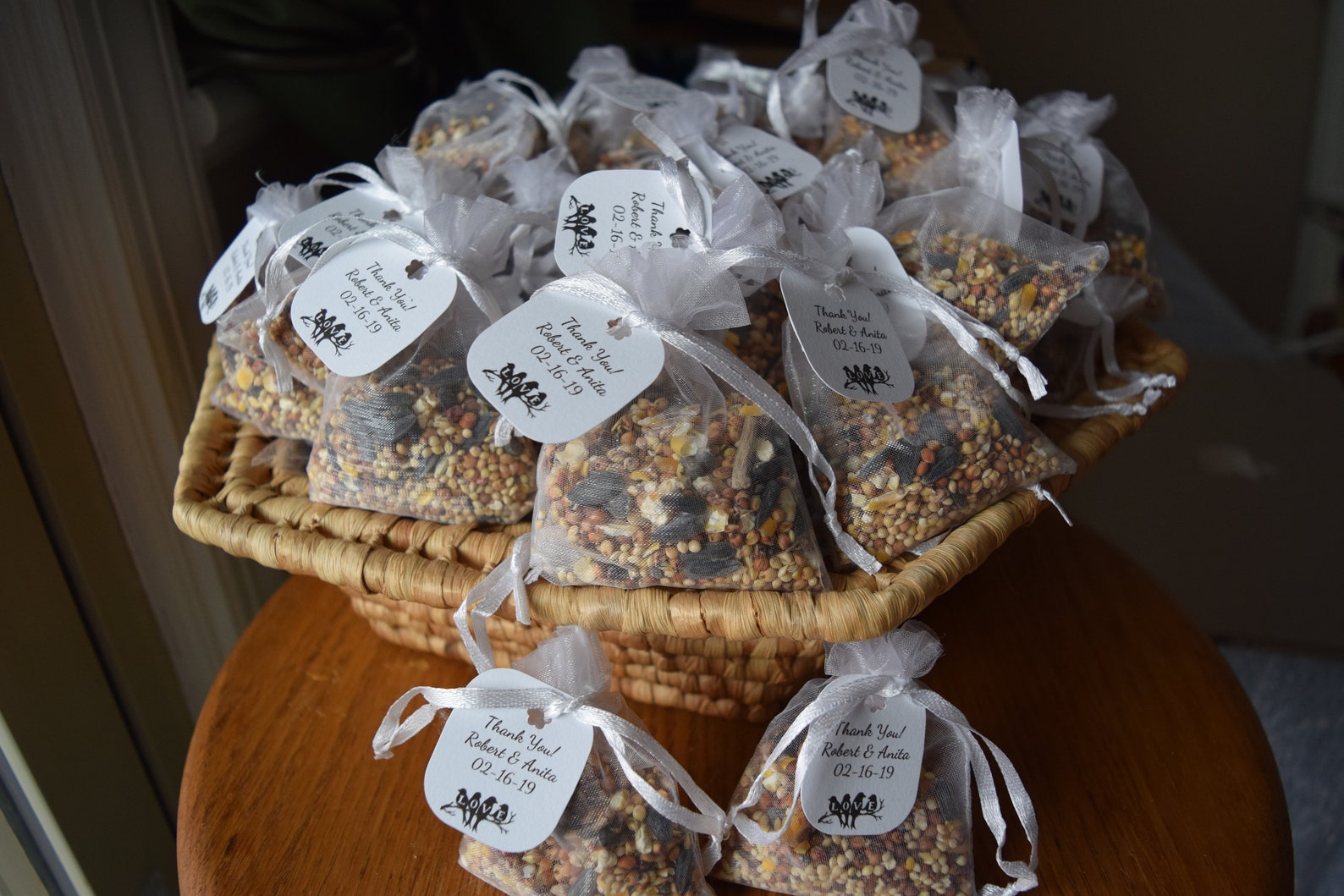 25 Organza Bird Seed Favor Bags Wedding Shower Baby Shower Etsy