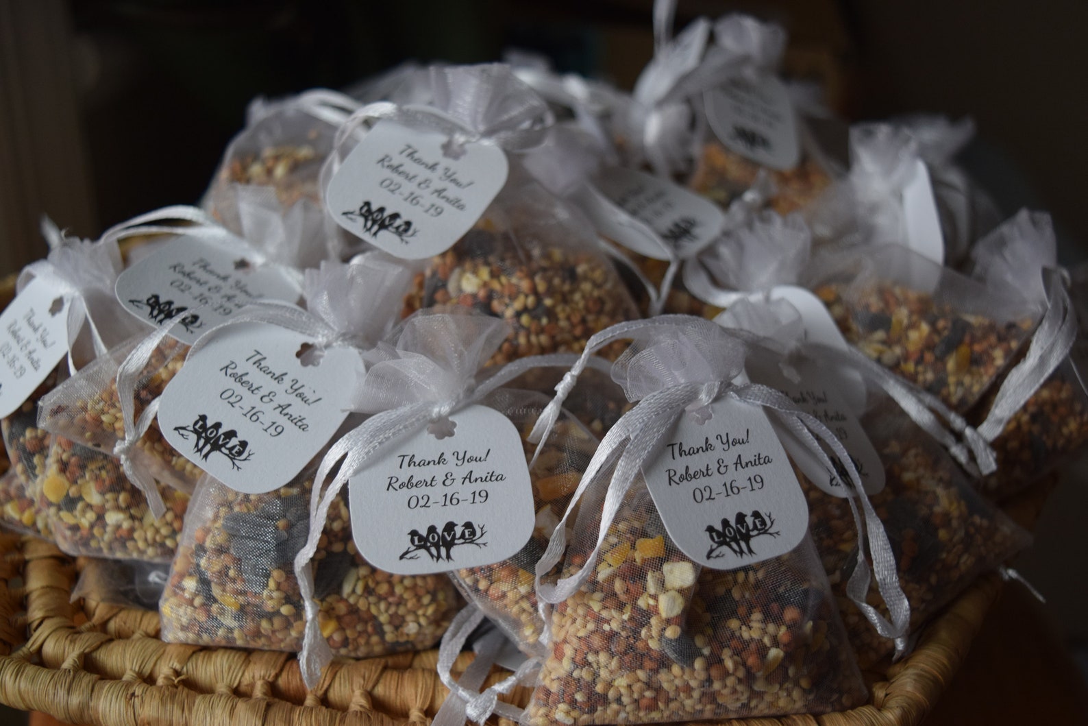 25 Organza Bird Seed Favor Bags Wedding Shower Baby Shower Etsy