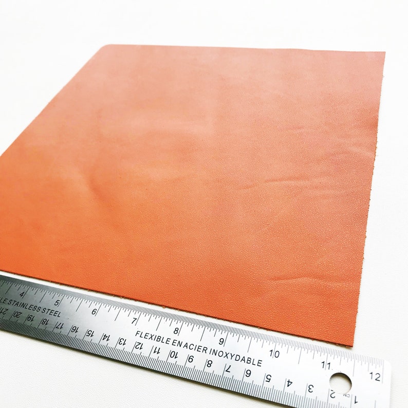 Tangerine Leather Sheets // Cowhide Leather // Genuine Leather Etsy