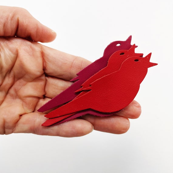 Leather Patches Bird Shape Die Cut Leather Applique for Etsy