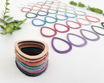 Leather Teardrop Cutouts: 2&quot; Colored Earring Charms - 30 Colors
