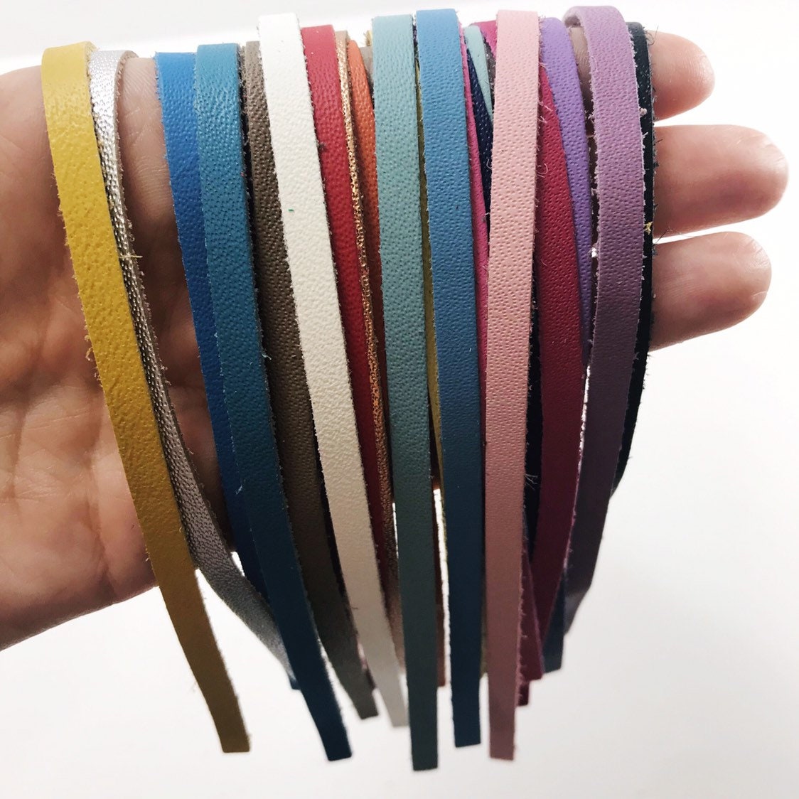 Thin Colored Die Cut Leather Leather Strips Leather Working Etsy