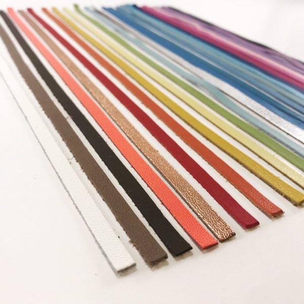 Thin Colored Die Cut Leather Leather Strips, Leather Working Craft Supplies, DIY Leather Bows, Tassels, Earrings, Mission Leather Supply