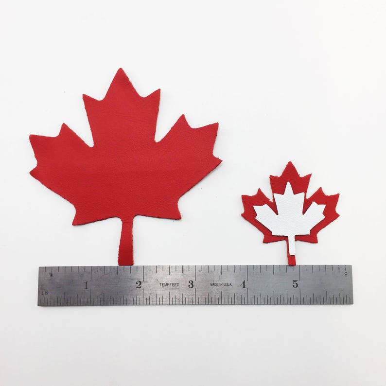 Maple Leaf Leather Applique 3 Sizes Die Cut Leather Canada image 3