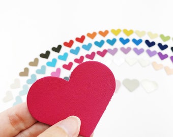 Heart Leather Appliques // 3 Sizes // Choose Your Colors // Heart Die Cuts // Valentines Cut Outs // Leather Hearts // DIY Valentine // Love