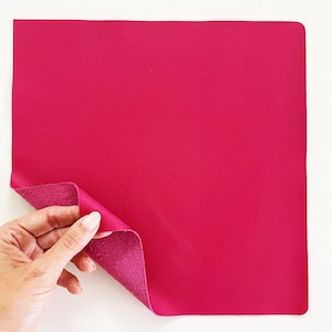 Fuchsia Leather Pieces: Soft Craft Leather for Small Goods - 11 Sizes