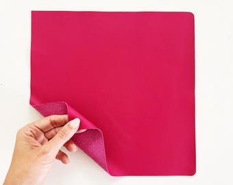 Fuchsia Leather Pieces: Soft Craft Leather for Small Goods - 11 Sizes