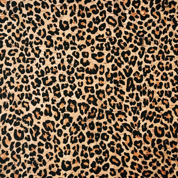 Leopard Print Cork Fabric Sheet: Vegan Leather for Earrings & Crafts