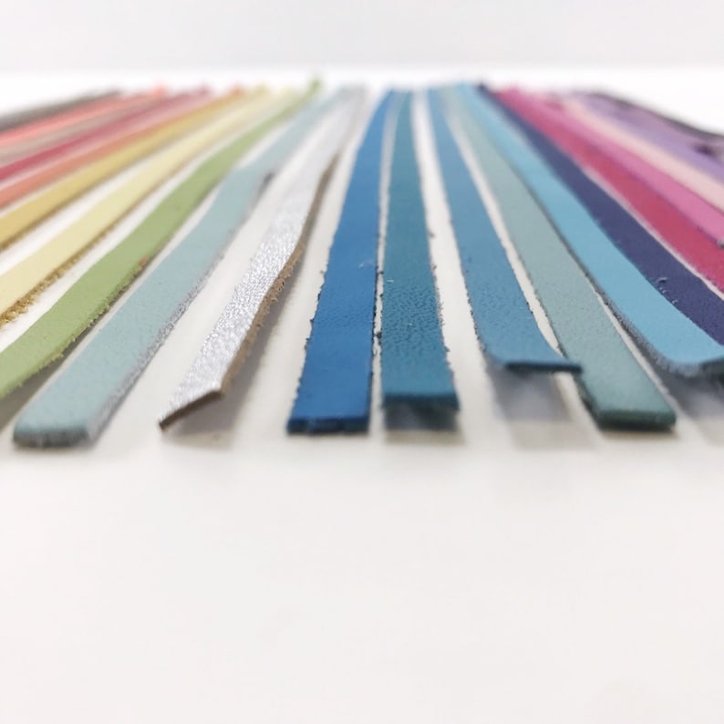 Thin Colored Die Cut Leather Leather Strips Leather Working Etsy Canada