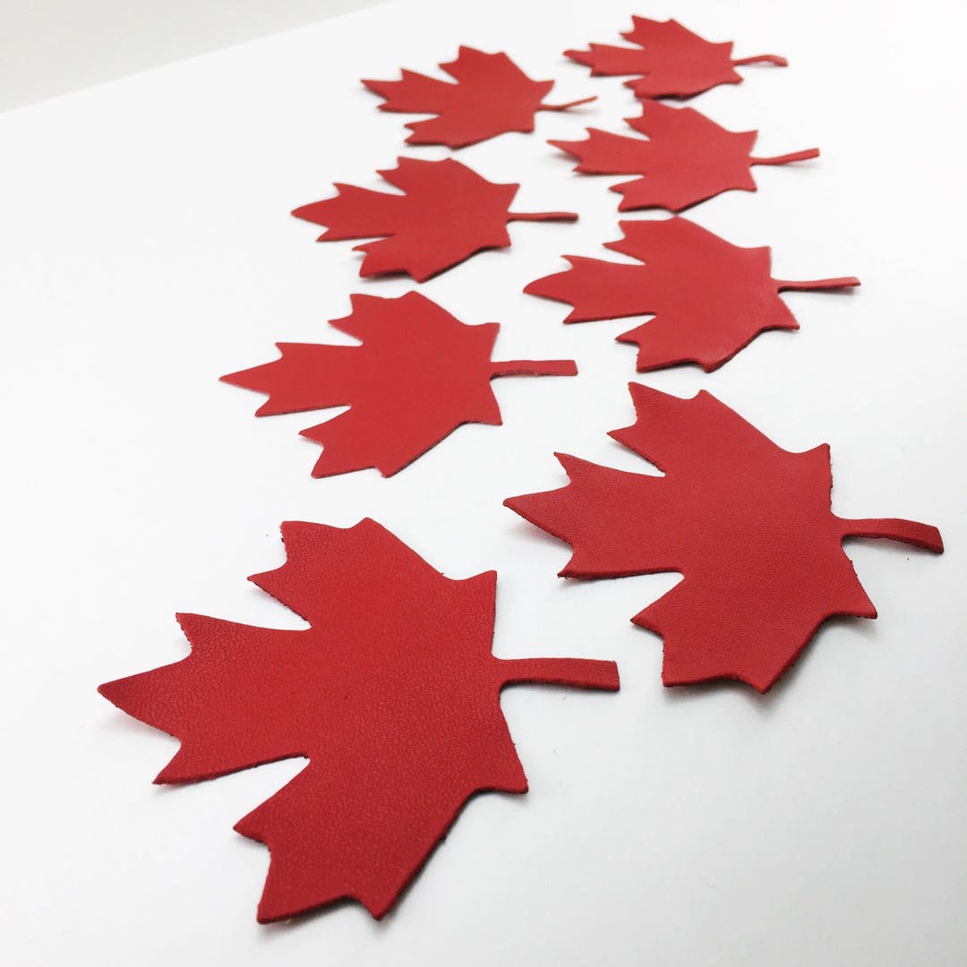 Maple Leaf Leather Applique, 3 Sizes Die Cut Leather Canada Maple Leaf, Choose Your Colors